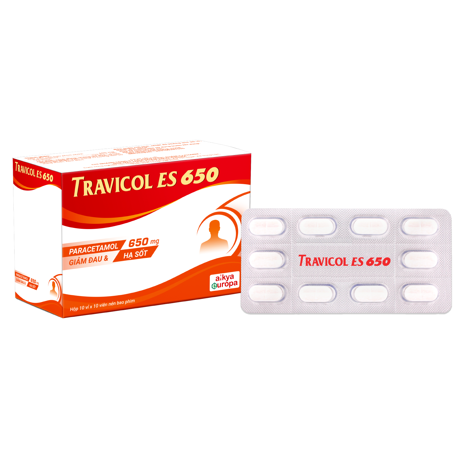 EU Viên nén bao phim TRAVICOL ES 650 V/10, H/100